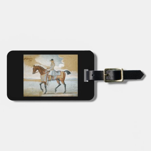 Étiquette À Bagage Cheval Arabe équestre de pur sang de Godolphin (Devant horizontal)