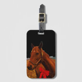 Étiquette À Bagage Cheval avec Bow rouge (Devant Vertical)