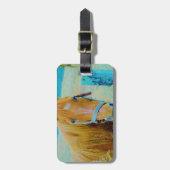 Étiquette À Bagage Cheval bleu Denim teinté (Devant Vertical)