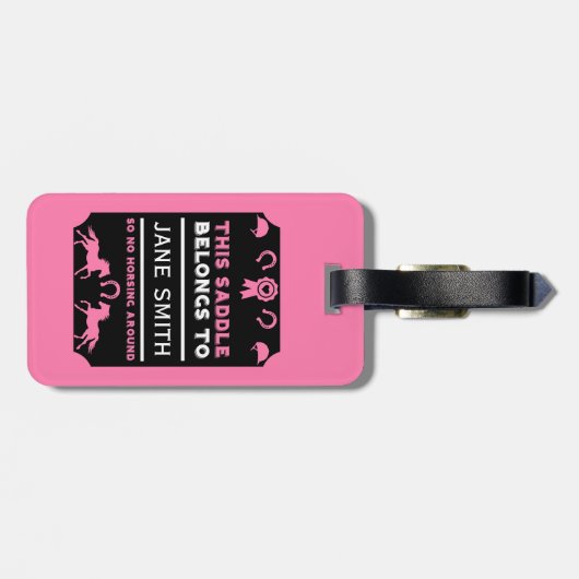 Étiquette À Bagage Cheval cheval Selle (Dos horizontal)