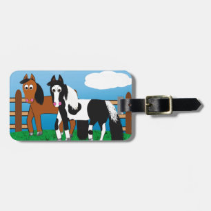 Étiquette À Bagage Cheval de bande dessinée