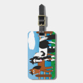Étiquette À Bagage Cheval de bande dessinée (Devant Vertical)