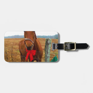 Étiquette À Bagage Cheval de Noël