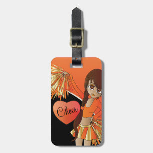 Étiquette À Bagage Cheval Diva Orange Pom-pom girl