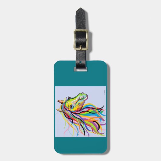 Étiquette À Bagage Cheval d'une couleur différente (Devant Vertical)