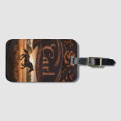 Étiquette À Bagage Cheval en campagne au coucher du soleil (Devant Horizontal)