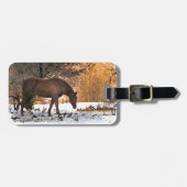 Étiquette À Bagage Cheval en hiver (Devant horizontal)