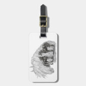 Étiquette À Bagage Cheval friésien Noir Manes Tails (Devant Vertical)