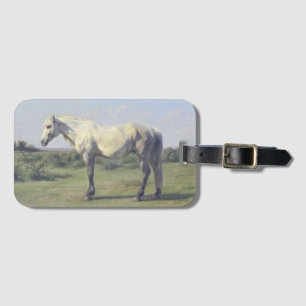 Étiquette À Bagage Cheval Gris dans un Champ (par Rosa Bonheur)