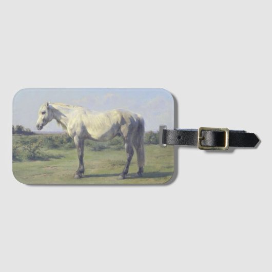 Étiquette À Bagage Cheval gris en champ (par Rosa Bonheur) (Devant Horizontal)