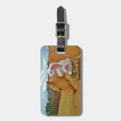 Étiquette À Bagage Cheval Jaune, Lapin De Printemps (Devant Vertical)