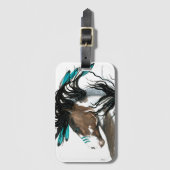 Étiquette À Bagage Cheval Majestic Pinto de Bihrle (Devant Vertical)