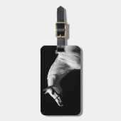 Étiquette À Bagage Cheval noir et blanc (Devant Vertical)