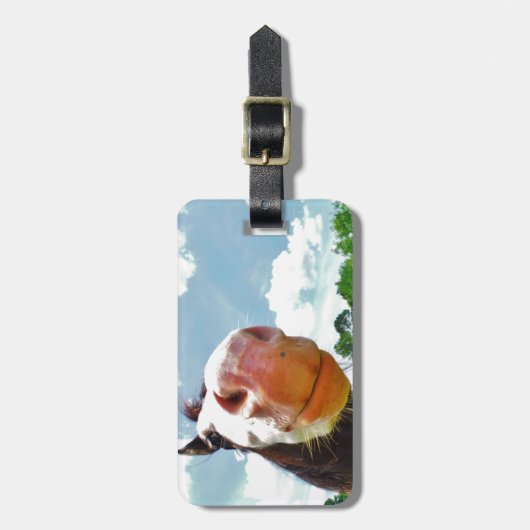 Étiquette À Bagage Cheval souriant (Devant Vertical)