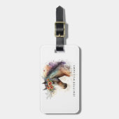 Étiquette À Bagage Cheval visage avec couronne de fleurs (Devant Vertical)