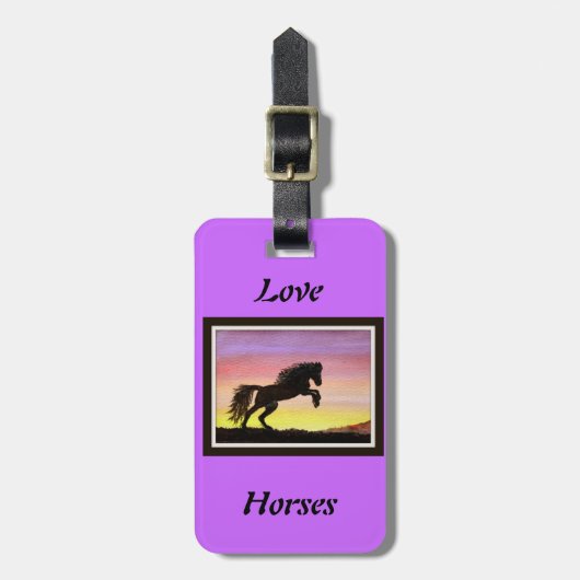 Étiquette À Bagage Chevaux d'amour (Devant Vertical)