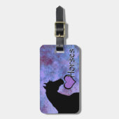 Étiquette À Bagage Chevaux de coeur II (violet/bleu) (Devant Vertical)