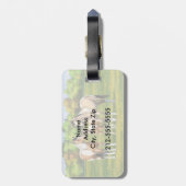 Étiquette À Bagage Chevaux Poulet Poulet Poulet À Peinture En Pâturag (Dos Vertical)