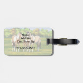 Étiquette À Bagage Chevaux Poulet Poulet Poulet À Peinture En Pâturag (Dos horizontal)