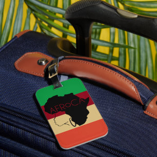 Étiquette À Bagage Cheveux noirs naturels Afro