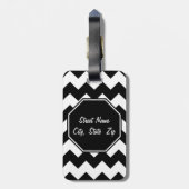 Étiquette À Bagage Chevron a modelé l'étiquette de bagage (Dos Vertical)