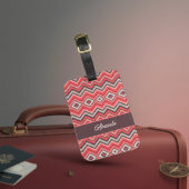 Étiquette À Bagage Chevron Chaud