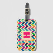 Étiquette À Bagage Chevron de couleur arc-en-ciel | Balise de bagage (Devant Vertical)
