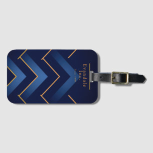 Étiquette À Bagage Chevron en Or de Marine Poli Personnalisé