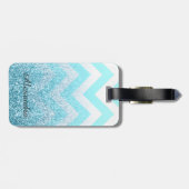 Étiquette À Bagage Chevron & Parties scintillant (Dos horizontal)
