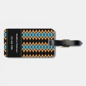Étiquette À Bagage Chevron Radical Vibrant Summer & Custom Name (Dos horizontal)