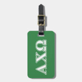 Étiquette À Bagage Chi lettres blanches et vertes d'Omega d'Alphi (Devant Vertical)