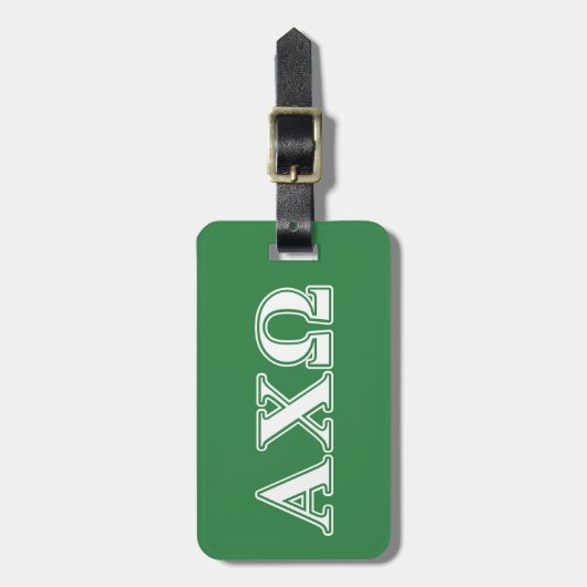 Étiquette À Bagage Chi lettres blanches et vertes d'Omega d'Alphi (Devant Vertical)