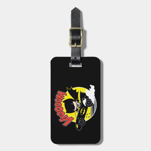 Étiquette À Bagage Chibi Batman Dans Le Batmobile (Devant Vertical)