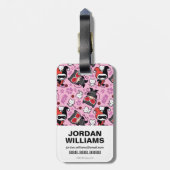 Étiquette À Bagage Chibi Catwoman, Harley Quinn & Kittens Motif (Dos Vertical)