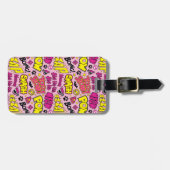 Étiquette À Bagage Chibi Comic Phases et Logos Motif (Devant horizontal)