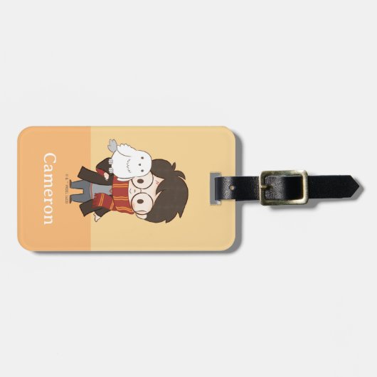 Étiquette À Bagage Chibi HARRY POTTER™ & Hedwig (Devant horizontal)