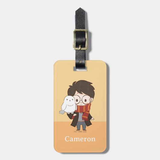 Étiquette À Bagage Chibi HARRY POTTER™ & Hedwig (Devant Vertical)