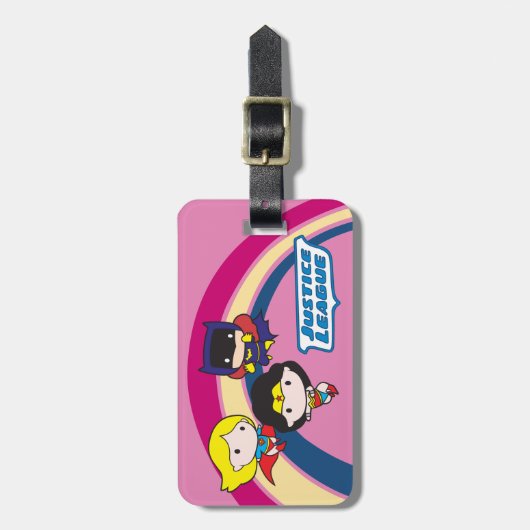 Étiquette À Bagage Chibi Justice League Rainbow (Devant Vertical)