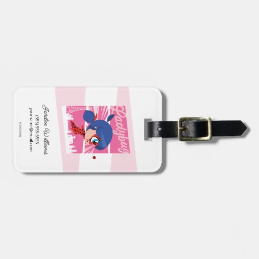 Étiquette À Bagage Chibi Ladybug à Paris (Devant horizontal)