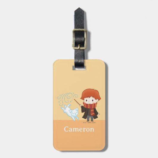 Étiquette À Bagage Chibi Ron Weasley Patronus (Devant Vertical)