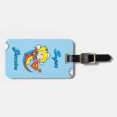 Étiquette À Bagage Chibi Supergirl volant arc-en-ciel (Devant horizontal)