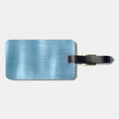 Étiquette À Bagage Chic bleu aqua goutte parties scintillant monogram (Dos horizontal)