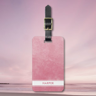 Étiquette À Bagage Chic Blush Rose Aquarelle Laver Moderne Feminine