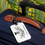 Étiquette À Bagage Chic Elegant Lily Line Noir Dessin PERSONNALISÉ<br><div class="desc">Ajoutez vos propres informations, modifiez le texte, la police et les couleurs de cette étiquette de bagages personnalisable. Main dessinée par moi pour toi. Consultez ma boutique pour plus de modèles de étiquettes de bagages, plus des articles correspondants comme des autocollants, des cartes de visite, des cartes de fidélité, des...</div>