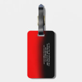 Étiquette À Bagage Chic Elegant Plain élégant Rouge Noir (Dos Vertical)