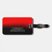 Étiquette À Bagage Chic Elegant Plain élégant Rouge Noir (Dos horizontal)
