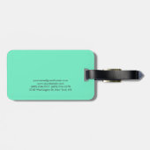 Étiquette À Bagage Chic Elegant Plain Style Bleu Moderne (Dos horizontal)