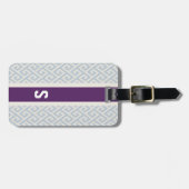 Étiquette À Bagage Chic menthe abstrait motif géométrique monogramme (Devant horizontal)