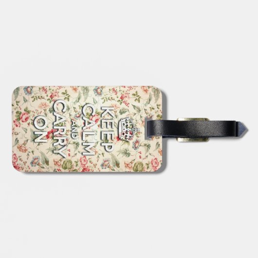 Étiquette À Bagage Chic minable gardent le calme et continuent (Dos horizontal)