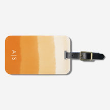 Chic Monogramme Aquarelle Citrouille Orange Ombre
